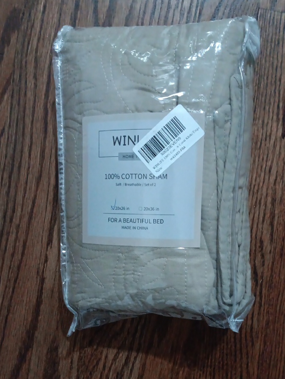 WINK Home 100% Cotton Sham - Taupe/Khaki